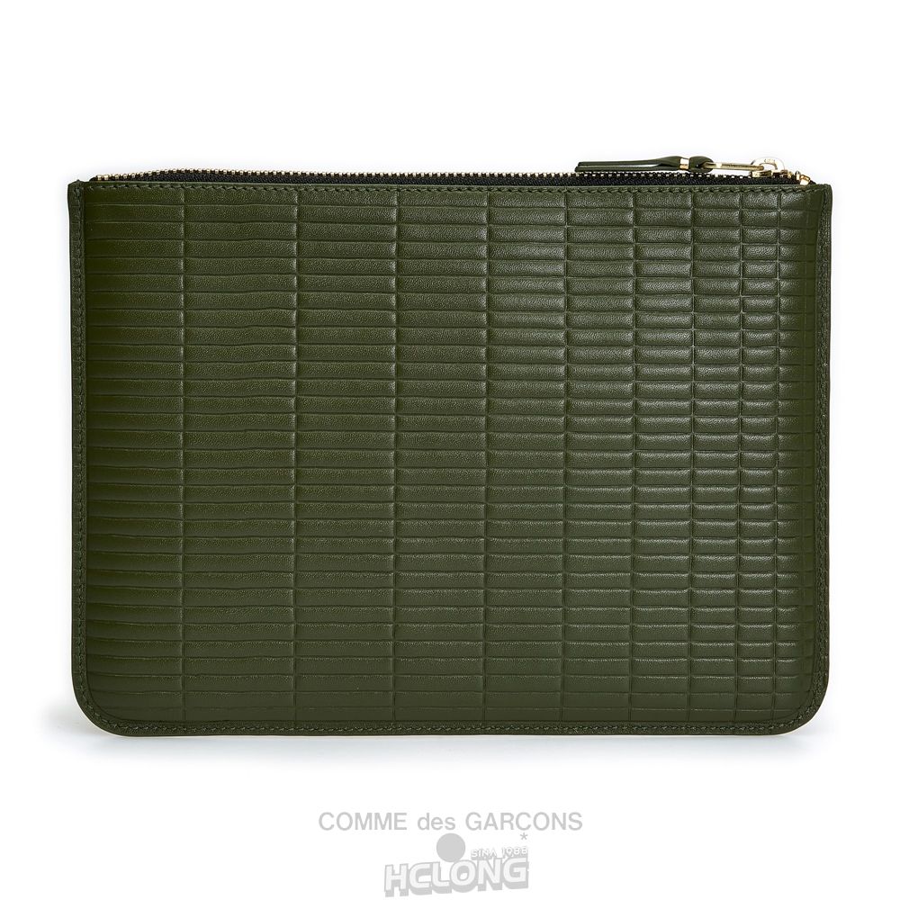 Comme Des Garcons CDG Wallet - Brick Wallet Zip Pouch - SA5100BK Brick Khaki | 38014-HKYQ