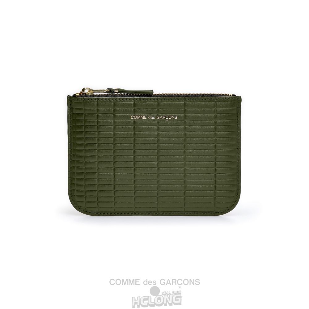 Comme Des Garcons CDG Wallet - Brick Wallet Zip Pouch - SA8100BK Brick Khaki | 45270-LQJE