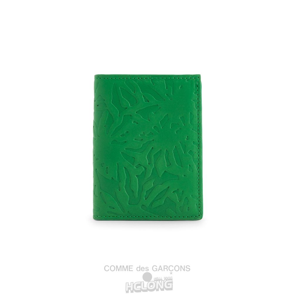 Comme Des Garcons CDG Wallet - Embossed Forest Bifold Wallet - SA0641EF Embossed Roots & Forest Grøn | 06592-IBYR