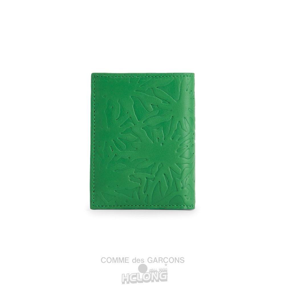 Comme Des Garcons CDG Wallet - Embossed Forest Bifold Wallet - SA0641EF Embossed Roots & Forest Grøn | 06592-IBYR