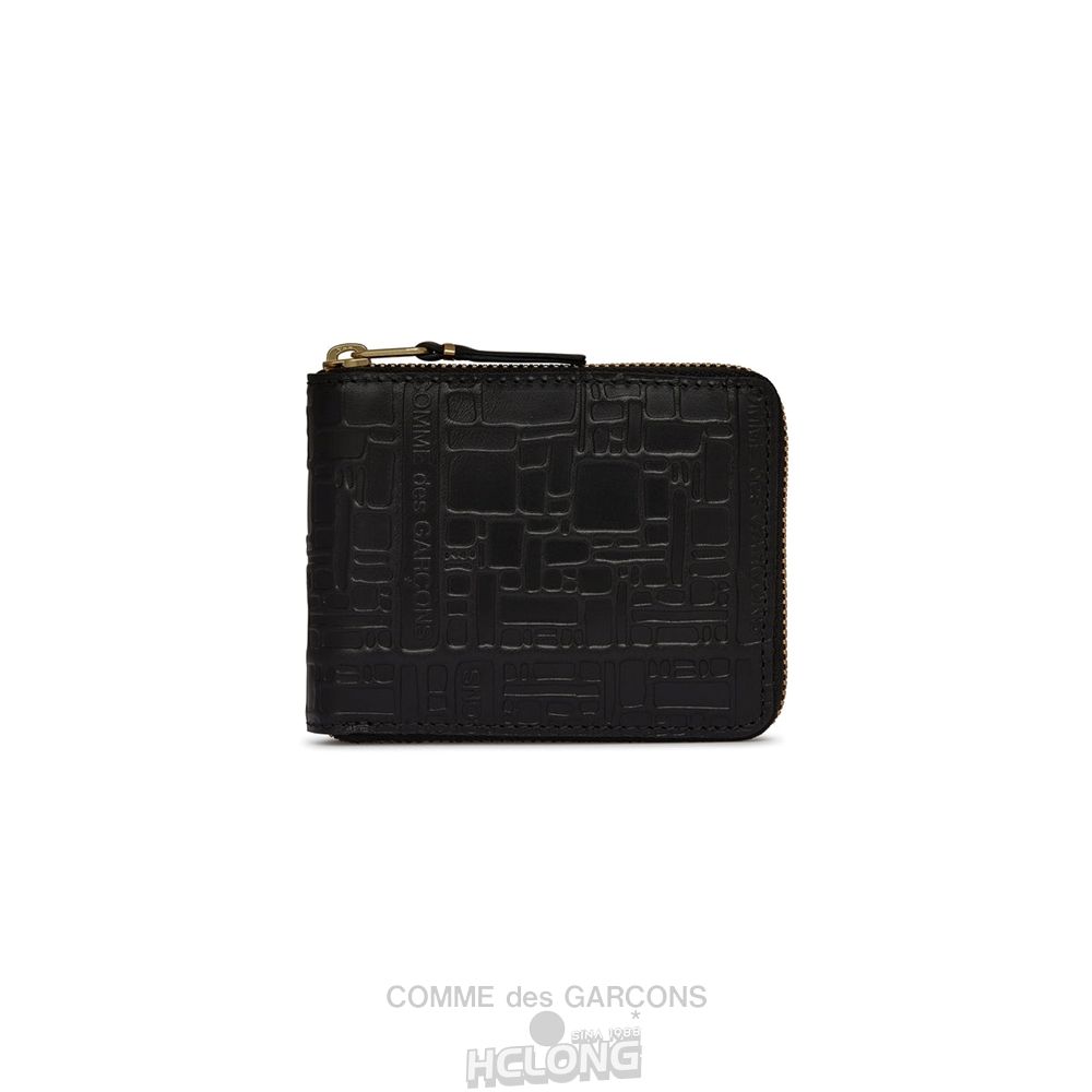 Comme Des Garcons CDG Wallet - Embossed Logo Full Zip Around Wallet - SA7100EL Embossed Logo Sort | 15073-PBEL