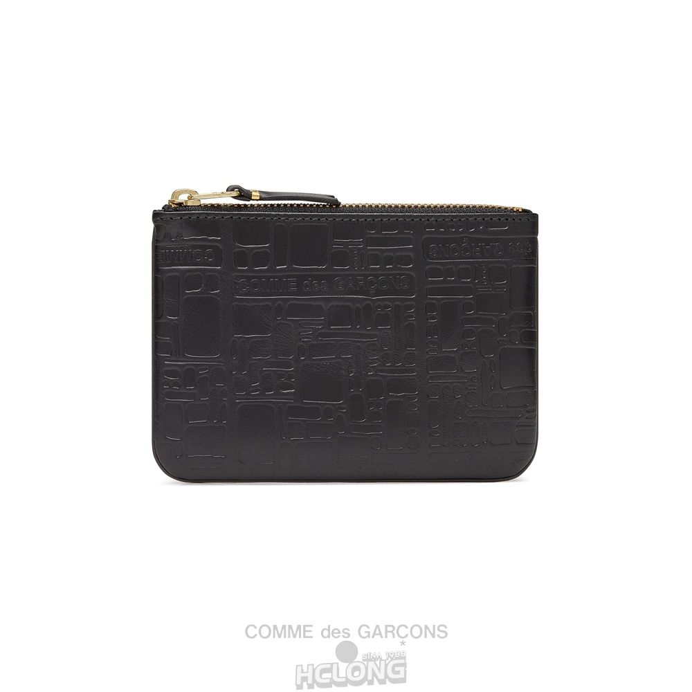 Comme Des Garcons CDG Wallet - Embossed Logo Zip Pouch - SA8100EL Embossed Logo Sort | 18245-FQNE