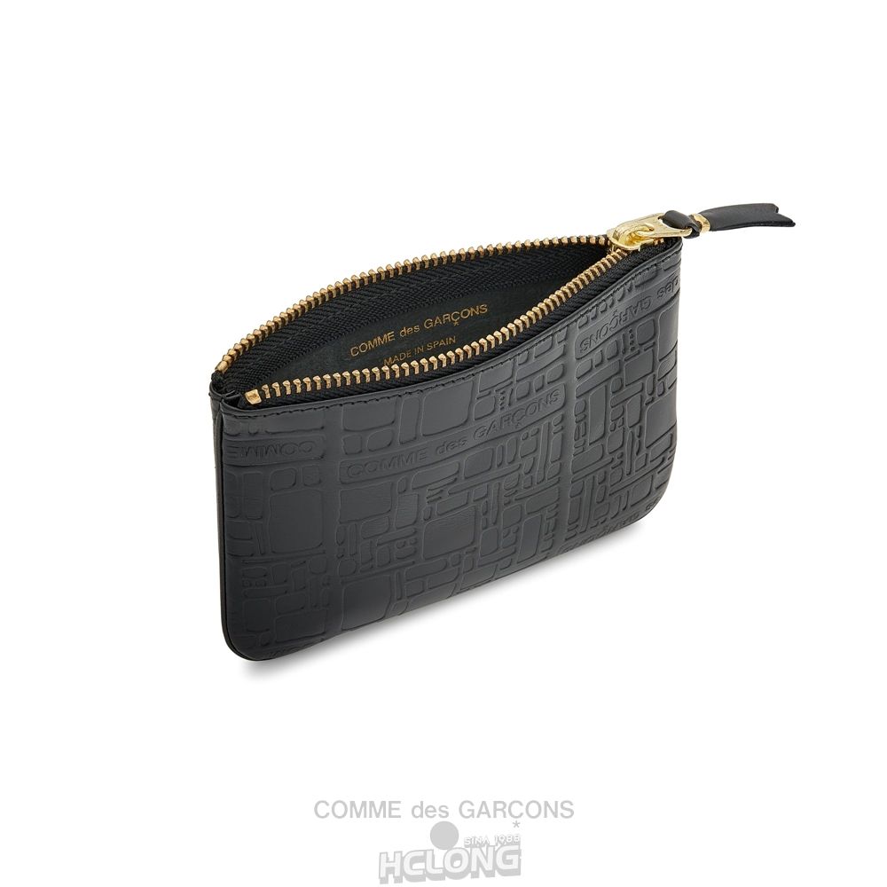 Comme Des Garcons CDG Wallet - Embossed Logo Zip Pouch - SA8100EL Embossed Logo Sort | 18245-FQNE