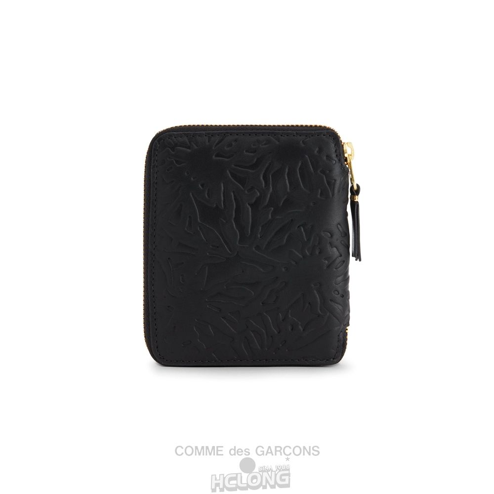 Comme Des Garcons CDG Wallet - Embossed Forest Full Zip Around Wallet - SA2100EF Embossed Roots & Forest Sort | 27658-IZWJ