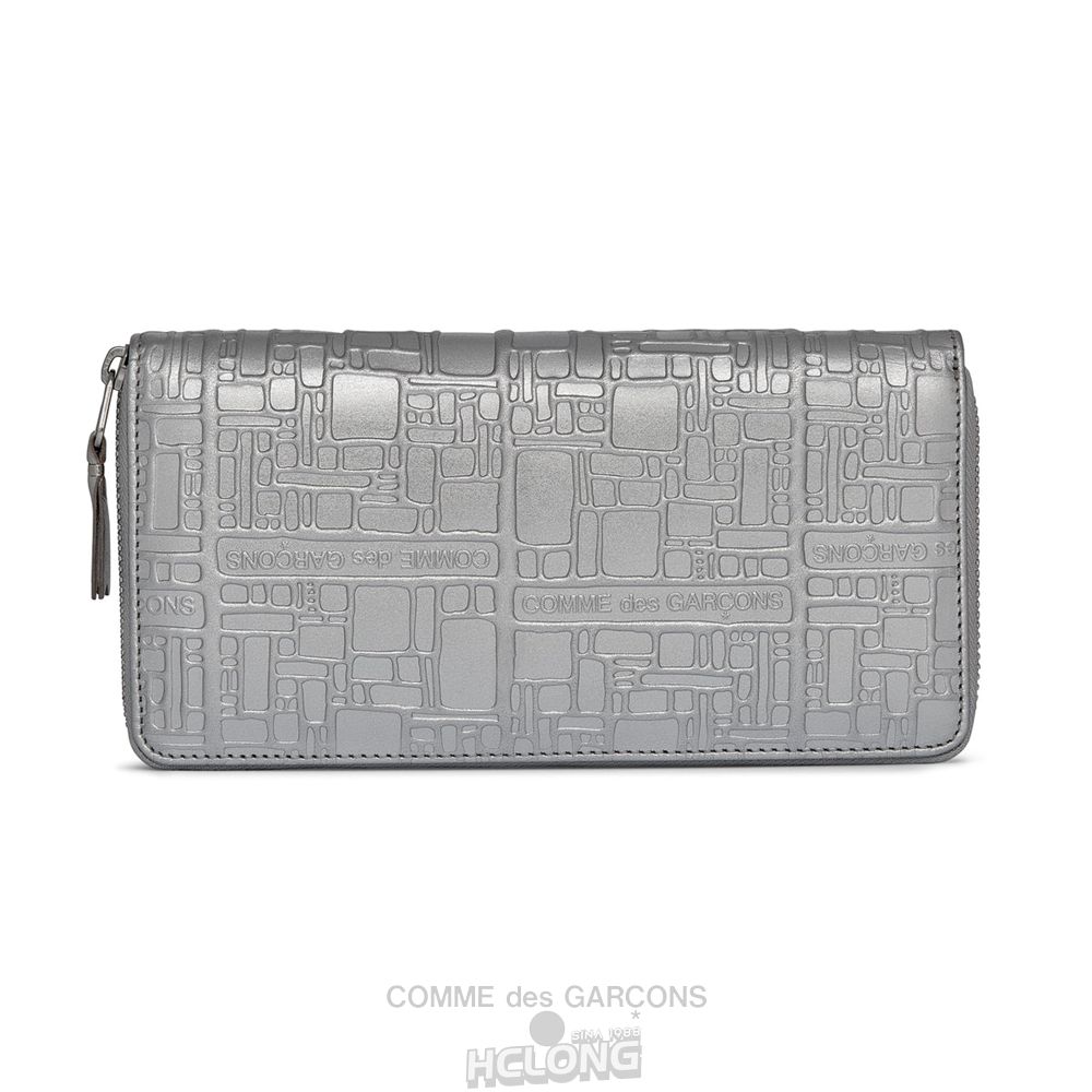 Comme Des Garcons CDG Wallet - Embossed Logo Wallet - SA0110EG Embossed Logo Sølv | 31597-MEIK