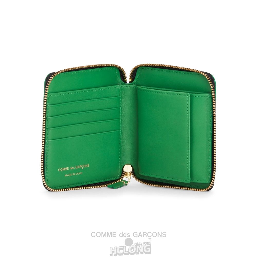 Comme Des Garcons CDG Wallet - Embossed Forest Full Zip Around Wallet - SA2100EF Embossed Roots & Forest Grøn | 50294-WSRK