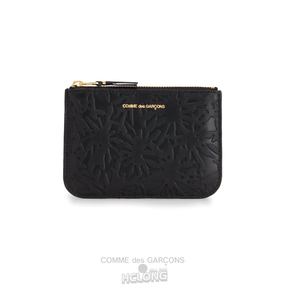 Comme Des Garcons CDG Wallet - Embossed Forest Zip Pouch - SA8100EF Embossed Roots & Forest Sort | 71836-ZSIK