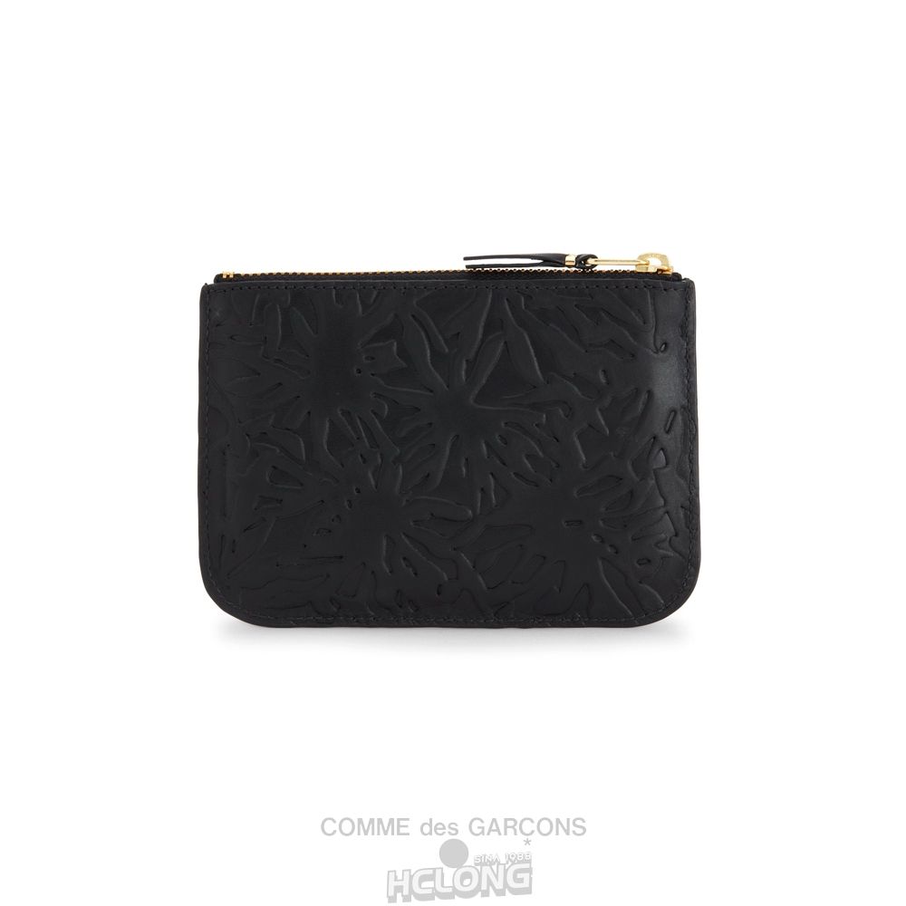 Comme Des Garcons CDG Wallet - Embossed Forest Zip Pouch - SA8100EF Embossed Roots & Forest Sort | 71836-ZSIK