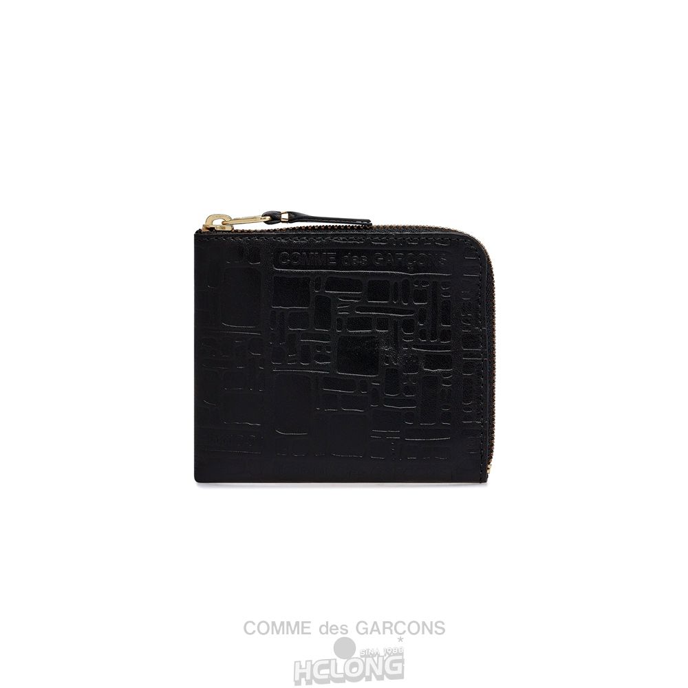 Comme Des Garcons CDG Wallet - Embossed Logo Zip Around Wallet - SA3100EL Embossed Logo Sort | 72590-EAZN