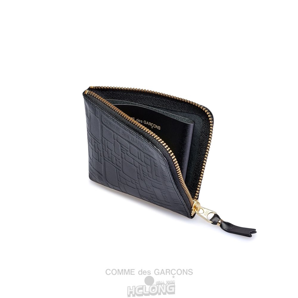 Comme Des Garcons CDG Wallet - Embossed Logo Zip Around Wallet - SA3100EL Embossed Logo Sort | 72590-EAZN