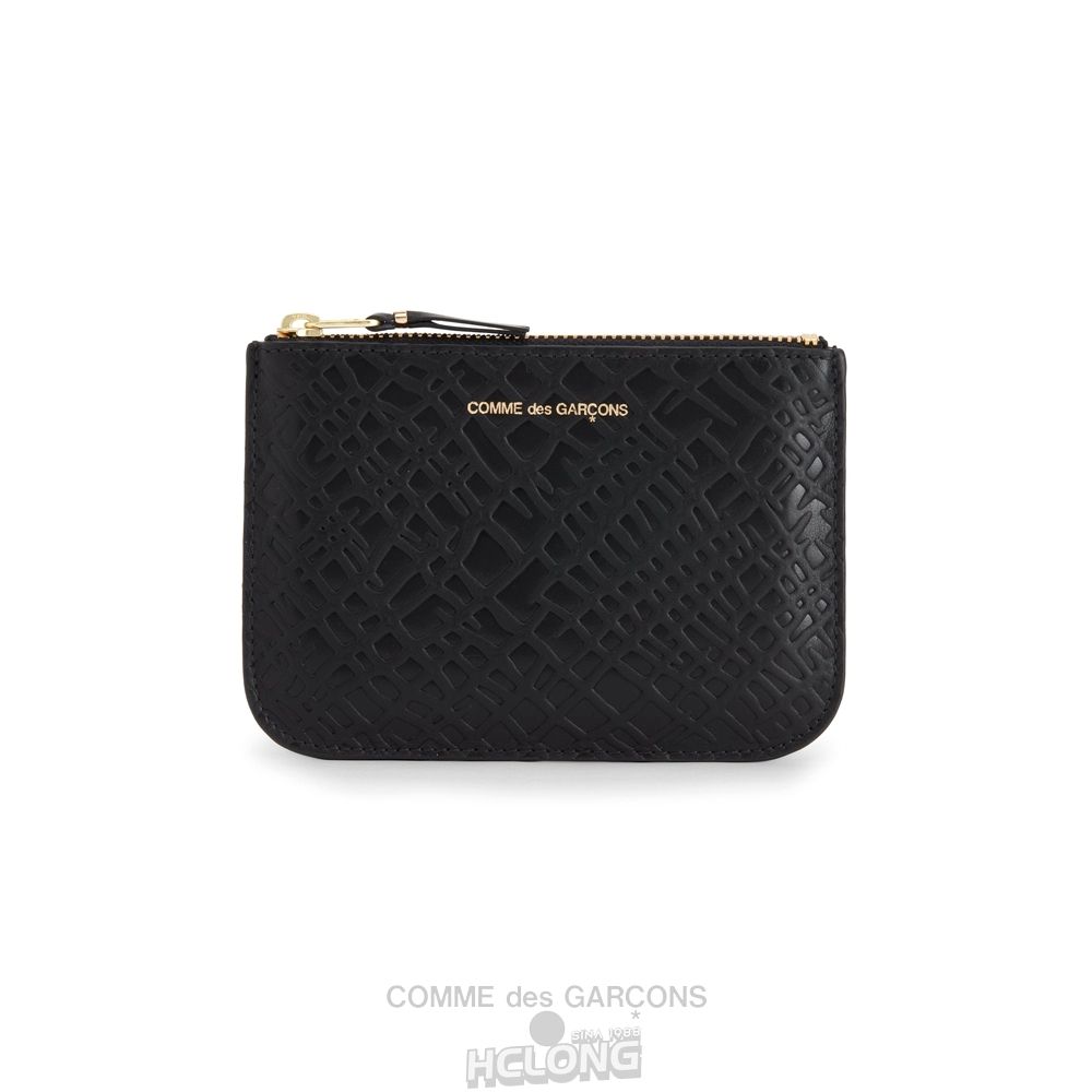 Comme Des Garcons CDG Wallet - Embossed Roots Zip Pouch - SA8100ER Embossed Roots & Forest Sort | 83407-QPGX