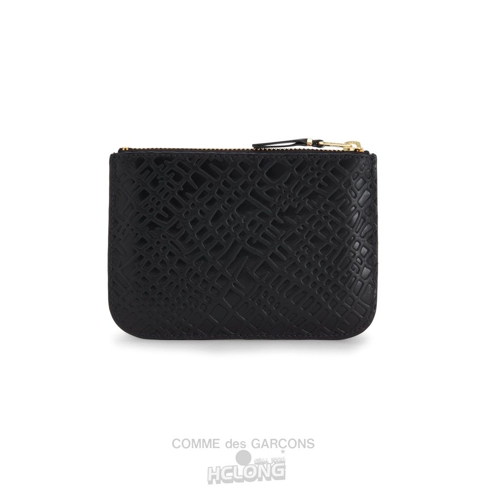 Comme Des Garcons CDG Wallet - Embossed Roots Zip Pouch - SA8100ER Embossed Roots & Forest Sort | 83407-QPGX