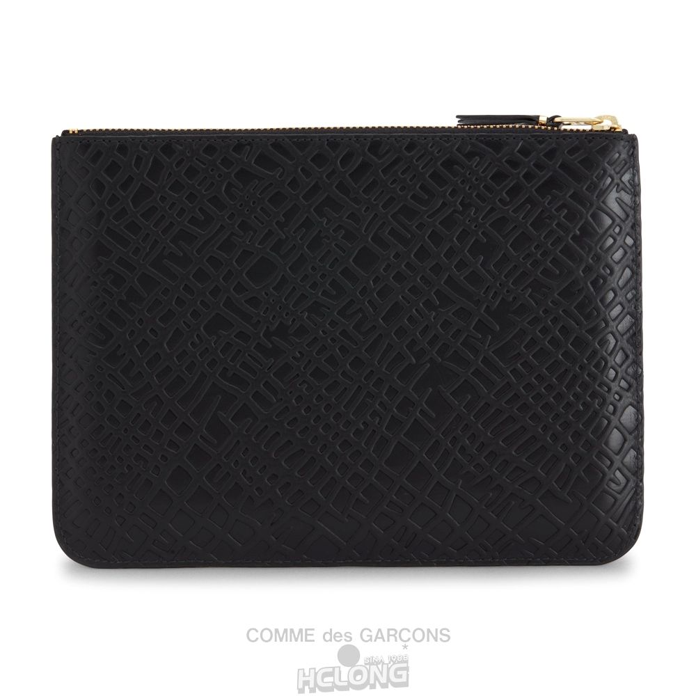 Comme Des Garcons CDG Wallet - Embossed Roots Zip Pouch - SA5100ER Embossed Roots & Forest Sort | 86490-VMZX