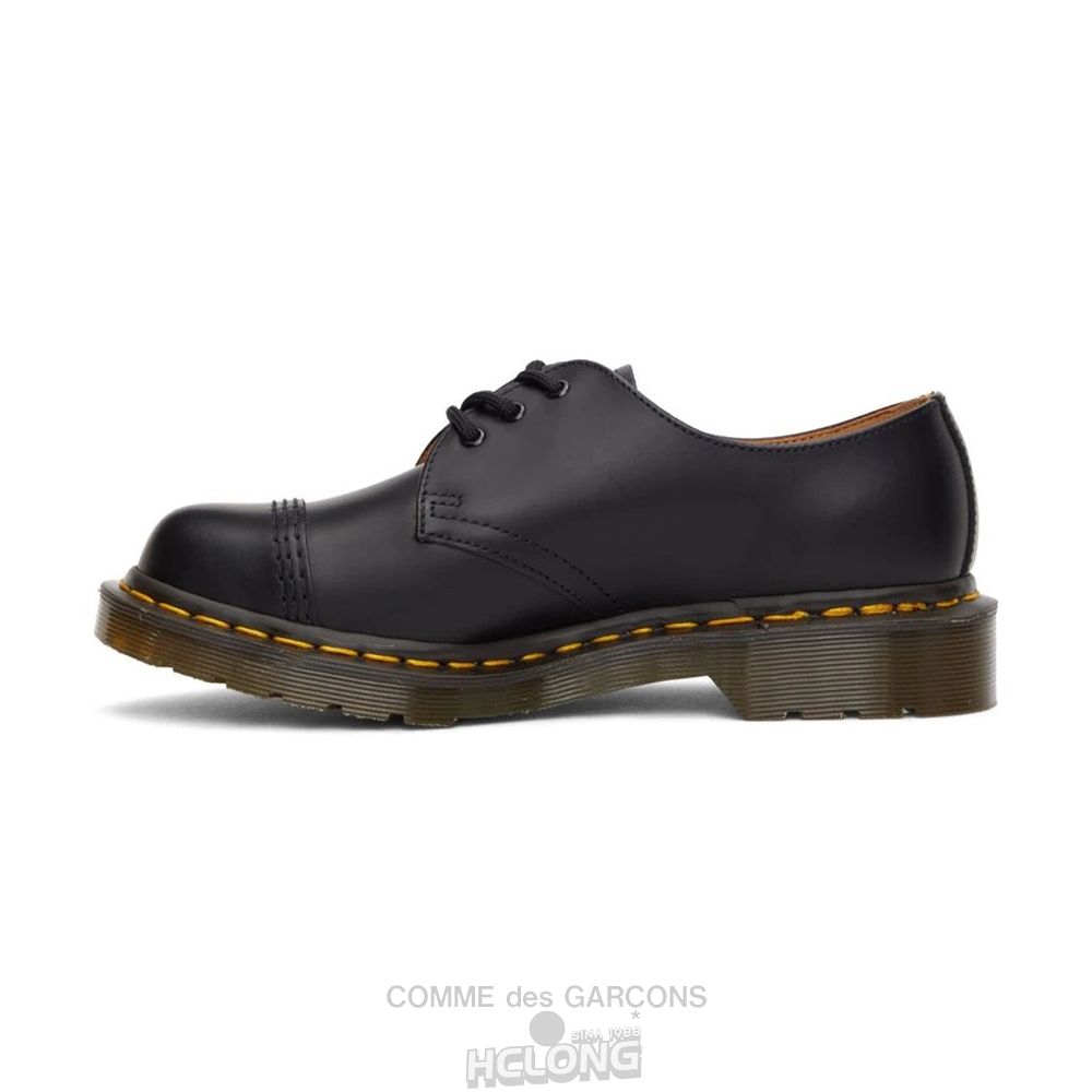 Comme Des Garcons HDTB x Dr Martens 3 Hole with Stitched Cap – DFK102W20 Sko Unisex Sort | 80394-QNMX