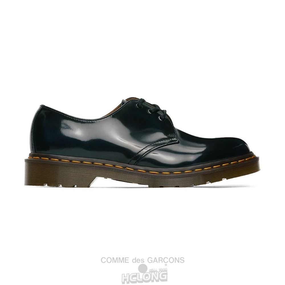 Comme Des Garcons HDTB x Dr Martens Steer Glass Læder DJK101 Sko Unisex Mørkeblå | 19758-MKDJ