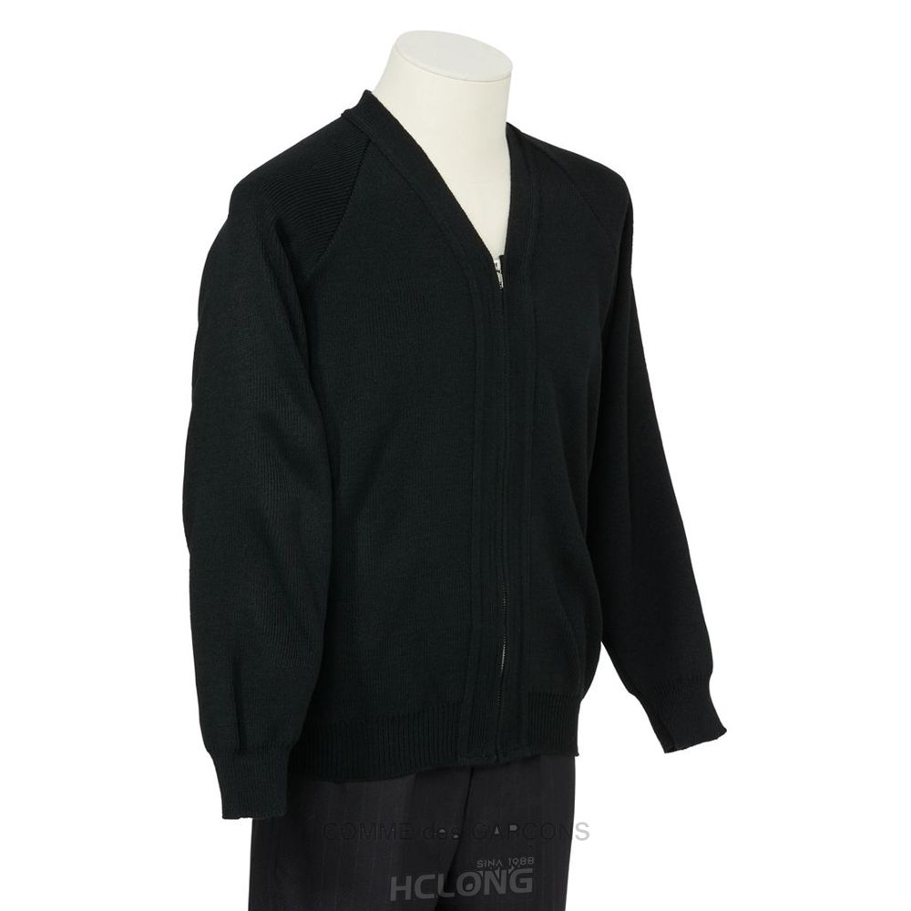 Comme Des Garcons HD x Lochaven Zip Cardigan Overtøj Herre Sort | 25098-HJZC