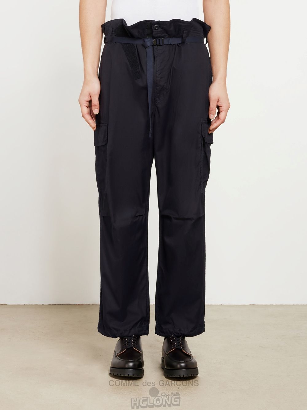 Comme Des Garcons Homme - Bomulds Gabardine Cargo Pants Bukser Herre Mørkeblå | 86025-YCNE