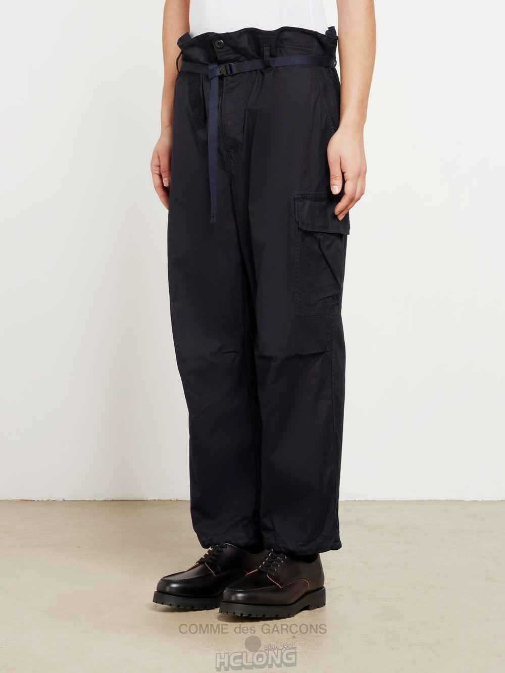 Comme Des Garcons Homme - Bomulds Gabardine Cargo Pants Bukser Herre Mørkeblå | 86025-YCNE