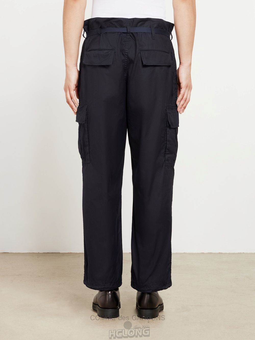 Comme Des Garcons Homme - Bomulds Gabardine Cargo Pants Bukser Herre Mørkeblå | 86025-YCNE