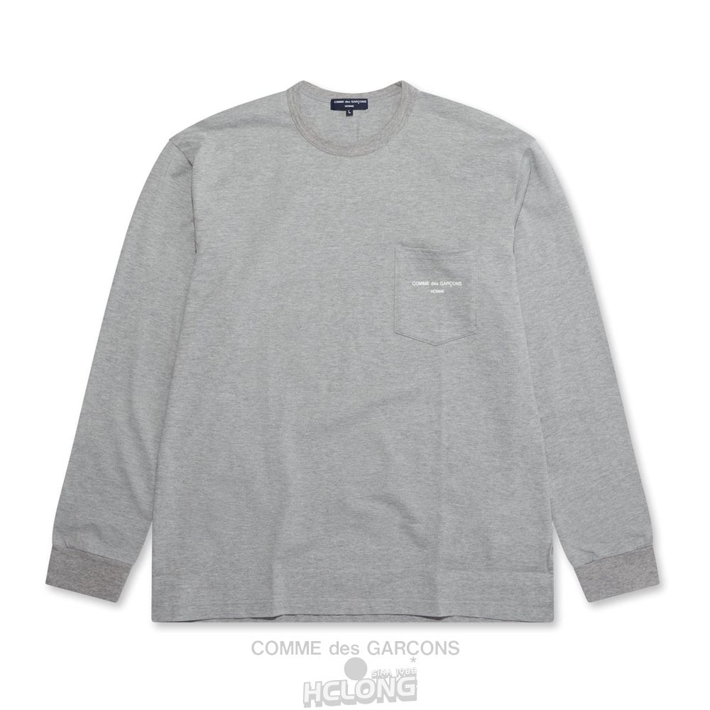 Comme Des Garcons Homme - Ls T-Shirt Long Sleeve Herre Grå | 23509-YWXP