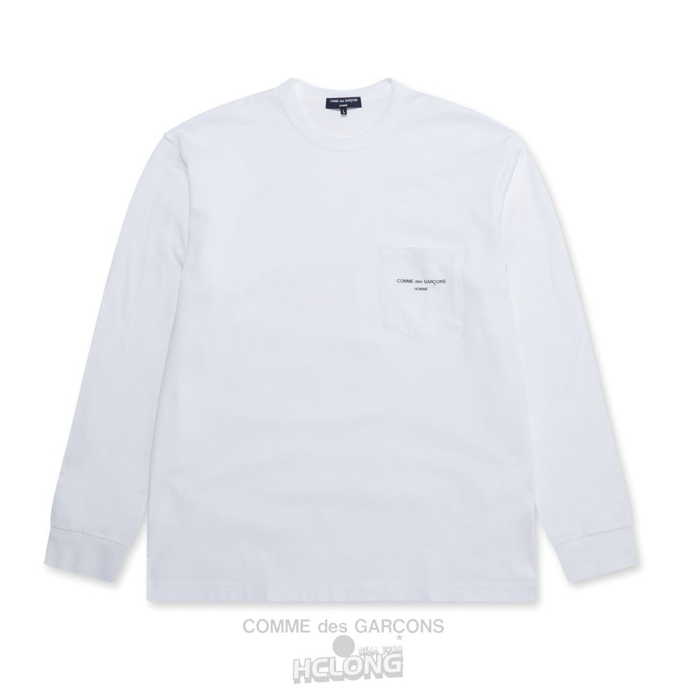 Comme Des Garcons Homme - Ls T-Shirt Long Sleeve Herre Hvide | 24816-CZGA