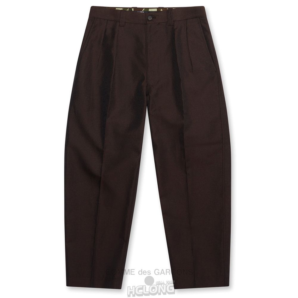 Comme Des Garcons Homme - Polyester Ramie Twill Pants Bukser Herre Bordeaux | 27846-BFGT