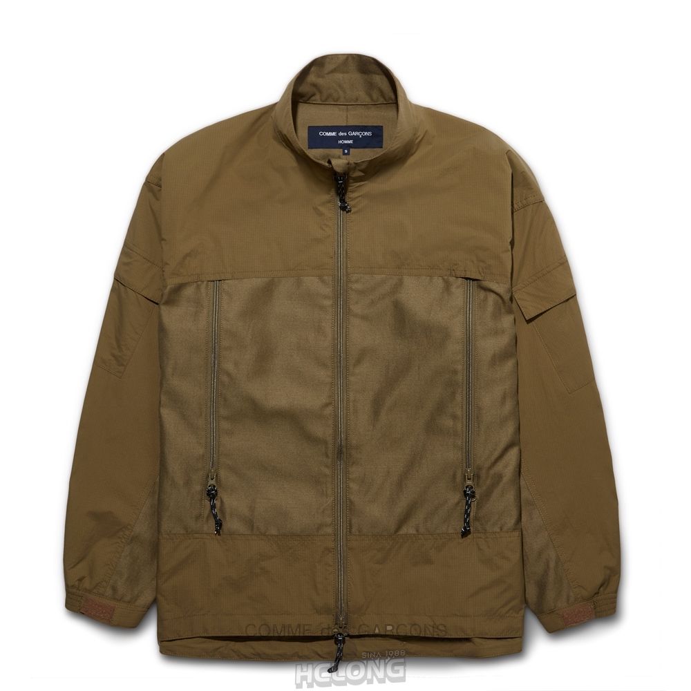 Comme Des Garcons Homme - Polyester Rip Stop Jacket Overtøj Herre Beige | 32860-OIXV