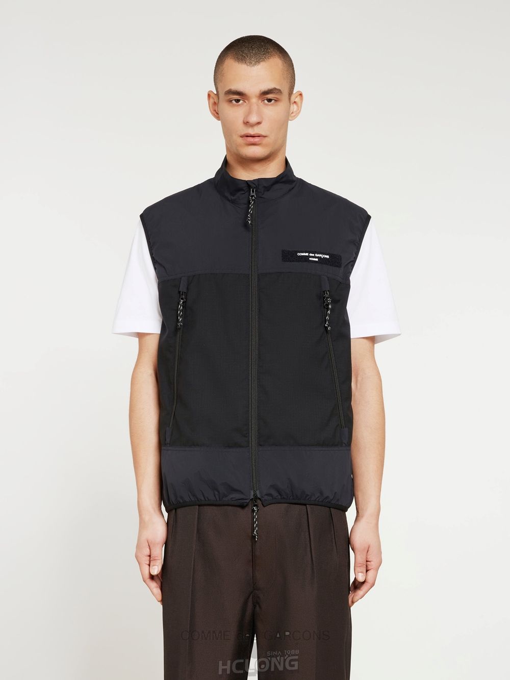 Comme Des Garcons Homme - Technical Uld Vest Vests Herre Mørke | 29081-KPAT