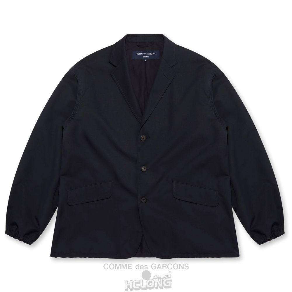 Comme Des Garcons Homme - Uld Mohair Twill Jacket Overtøj Herre Mørkeblå | 83506-PTGO