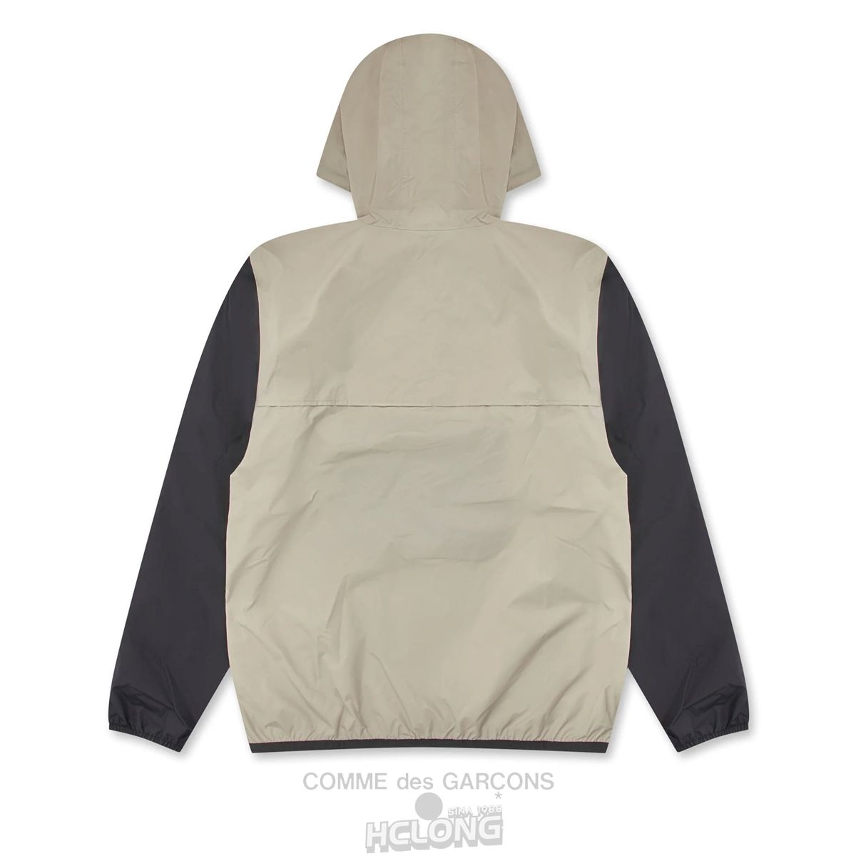 Comme Des Garcons K-WAY*PLAY Half Zip Jacket Hooded Sweatshirt Beige/Black | 48091-FSXG