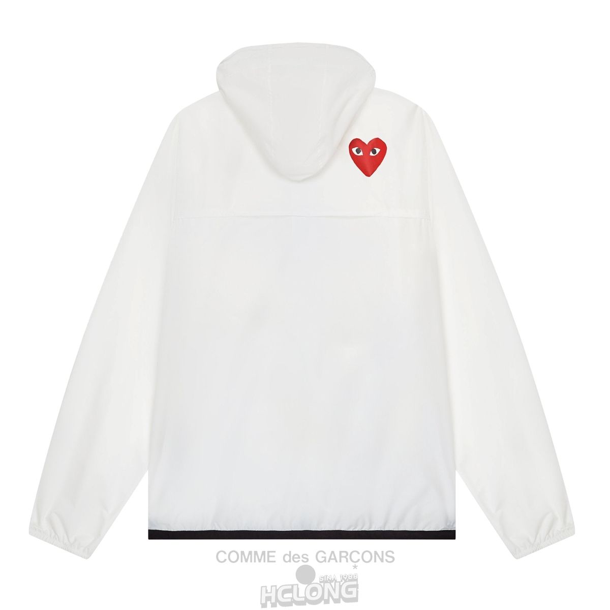 Comme Des Garcons K-WAY*PLAY Jacket Full Zip Hooded Sweatshirt Hvide | 95238-ZVCS