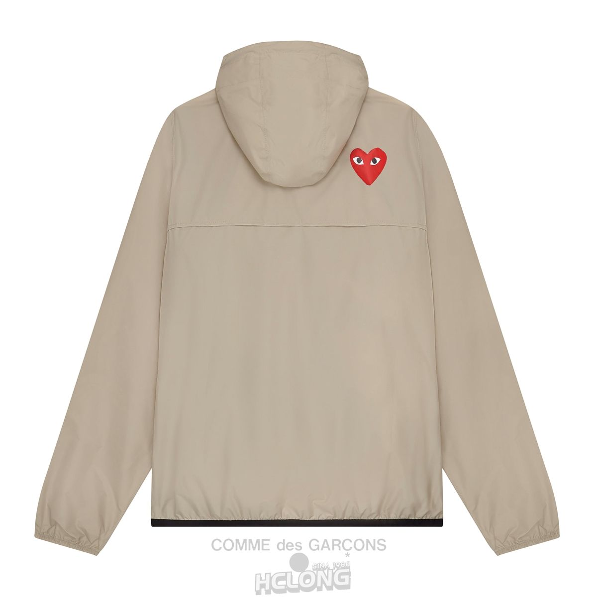 Comme Des Garcons K-WAY*PLAY Jacket Half Zip Hooded Sweatshirt Beige | 18570-ZGFV