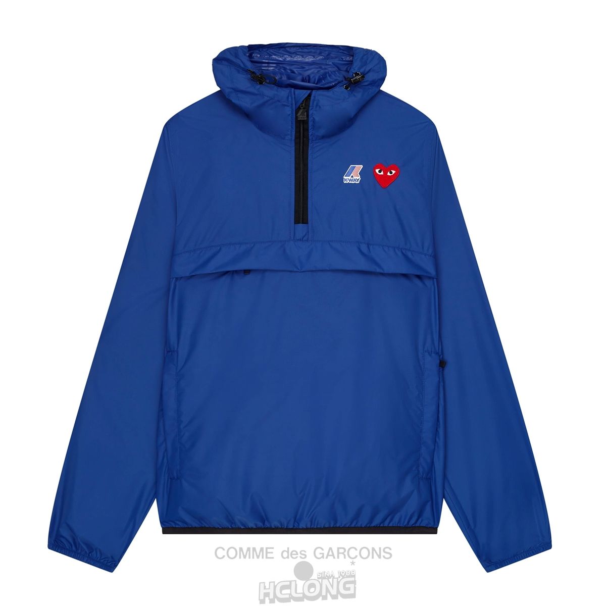 Comme Des Garcons K-WAY*PLAY Jacket Half Zip Hooded Sweatshirt Blå | 91328-KGQE