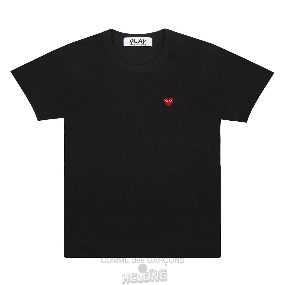 Comme Des Garcons PLAY Basic Small Emblem T-Shirt Short Sleeve Unisex Sort | 80679-UZDS