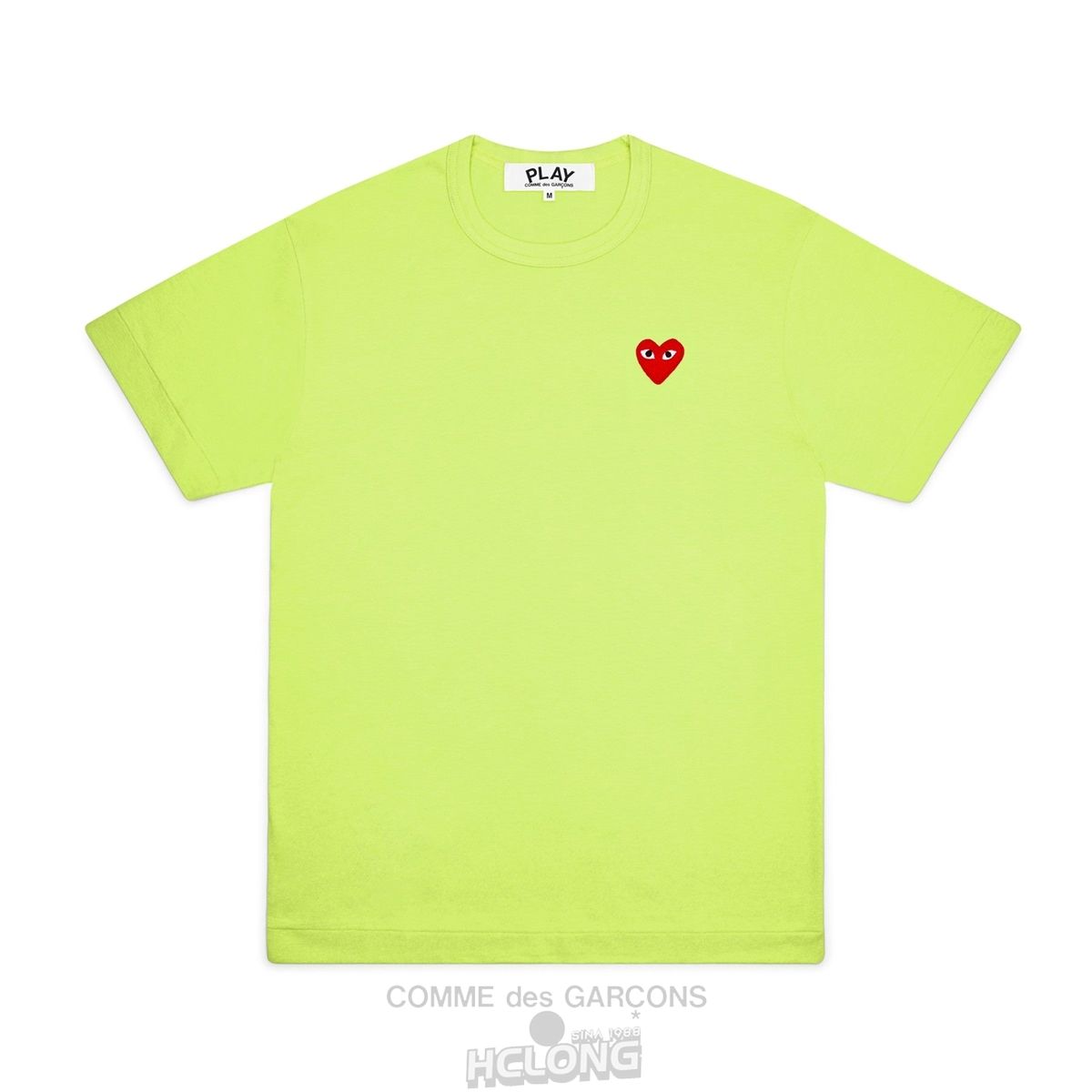 Comme Des Garcons PLAY Basic T-Shirt Red Emblem Spring Series Short Sleeve Unisex Grøn | 04539-DJBF