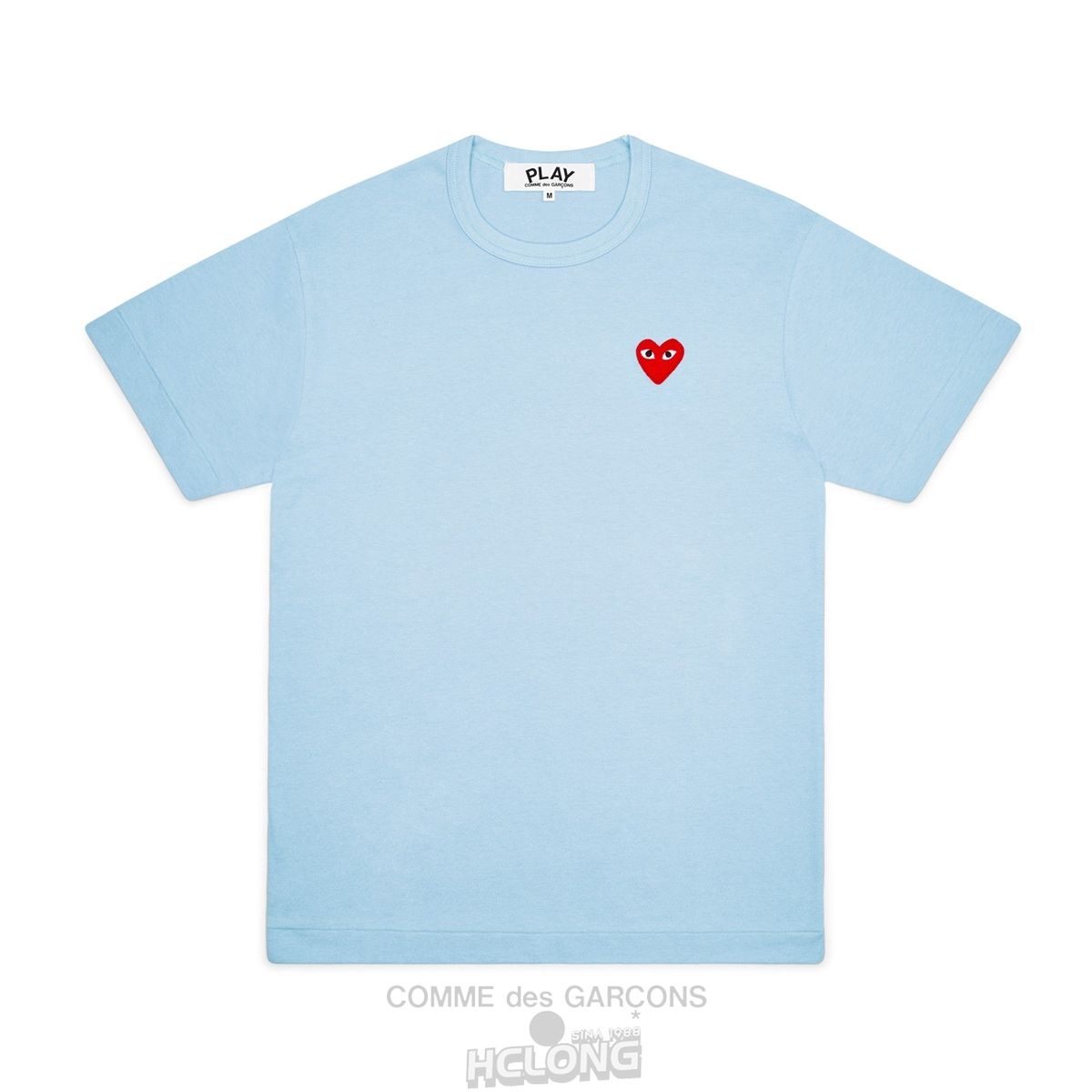 Comme Des Garcons PLAY Basic T-Shirt Red Emblem Spring Series Short Sleeve Unisex Blå | 69820-PEIC