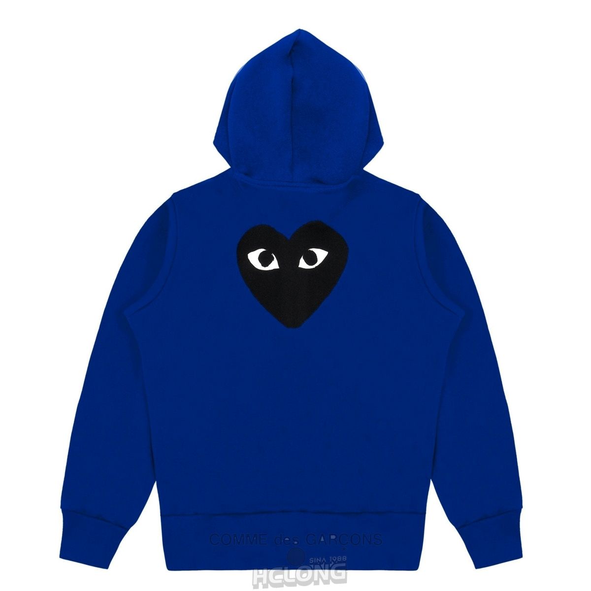 Comme Des Garcons PLAY Big Heart Zip Hætte Sweatshirt Hooded Sweatshirt Unisex Mørkeblå | 57038-ORLJ