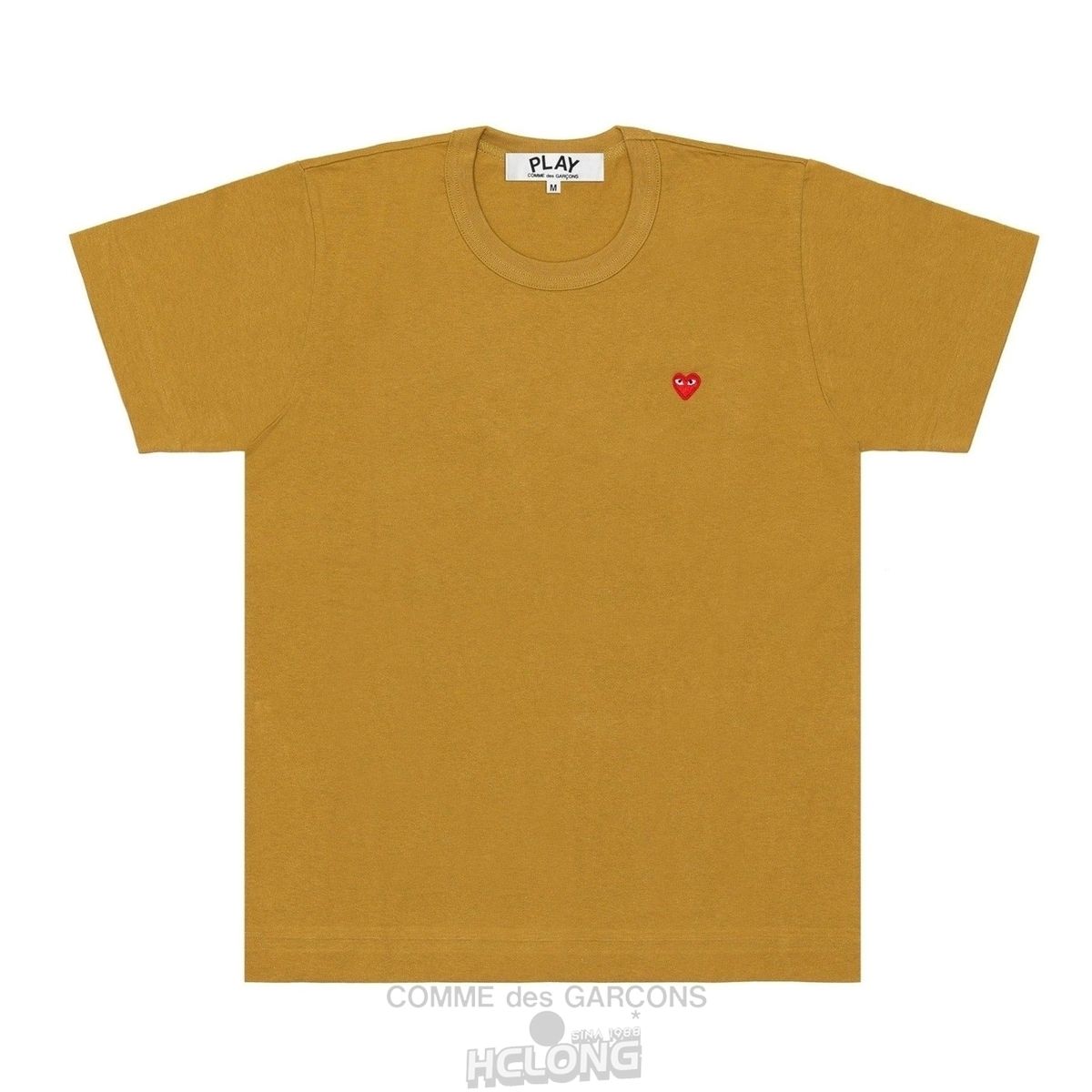 Comme Des Garcons PLAY Coloured Small Emblem T-Shirt Short Sleeve Unisex Olivengrøn | 81392-UAMR