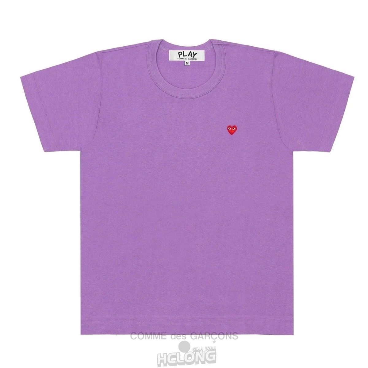 Comme Des Garcons PLAY Coloured Small Emblem T-Shirt Short Sleeve Unisex Lilla | 86217-GJFR