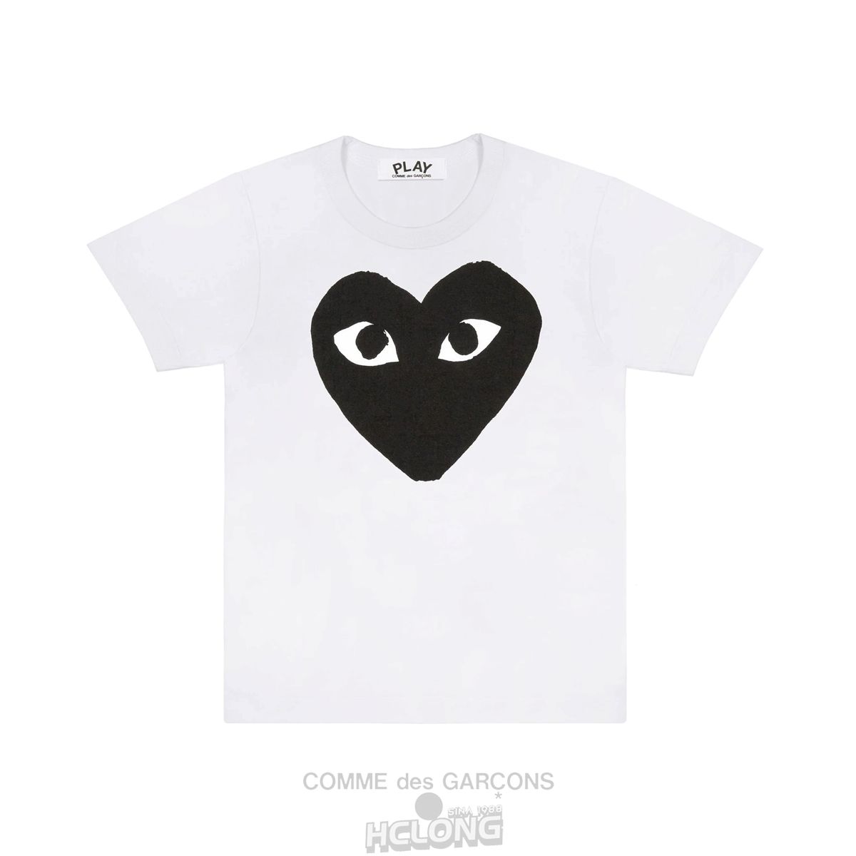 Comme Des Garcons PLAY Kids T-Shirt Large Black Heart Kids Børn Hvide | 49618-RIAH