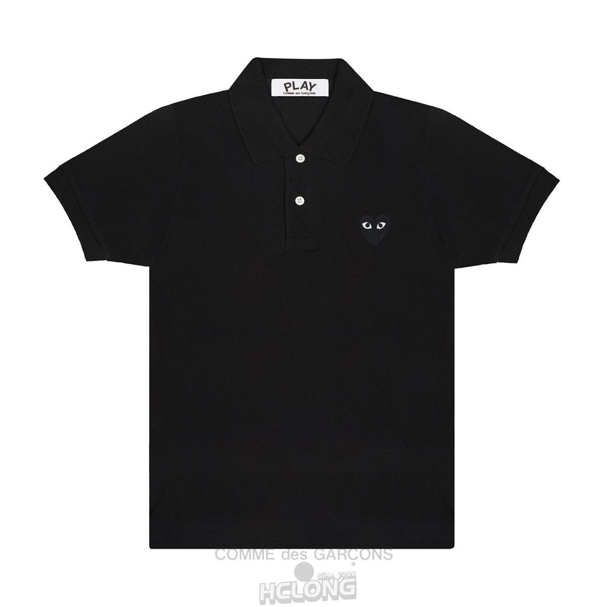 Comme Des Garcons PLAY Polo Black Emblem Polo Unisex Sort | 65981-ECUZ