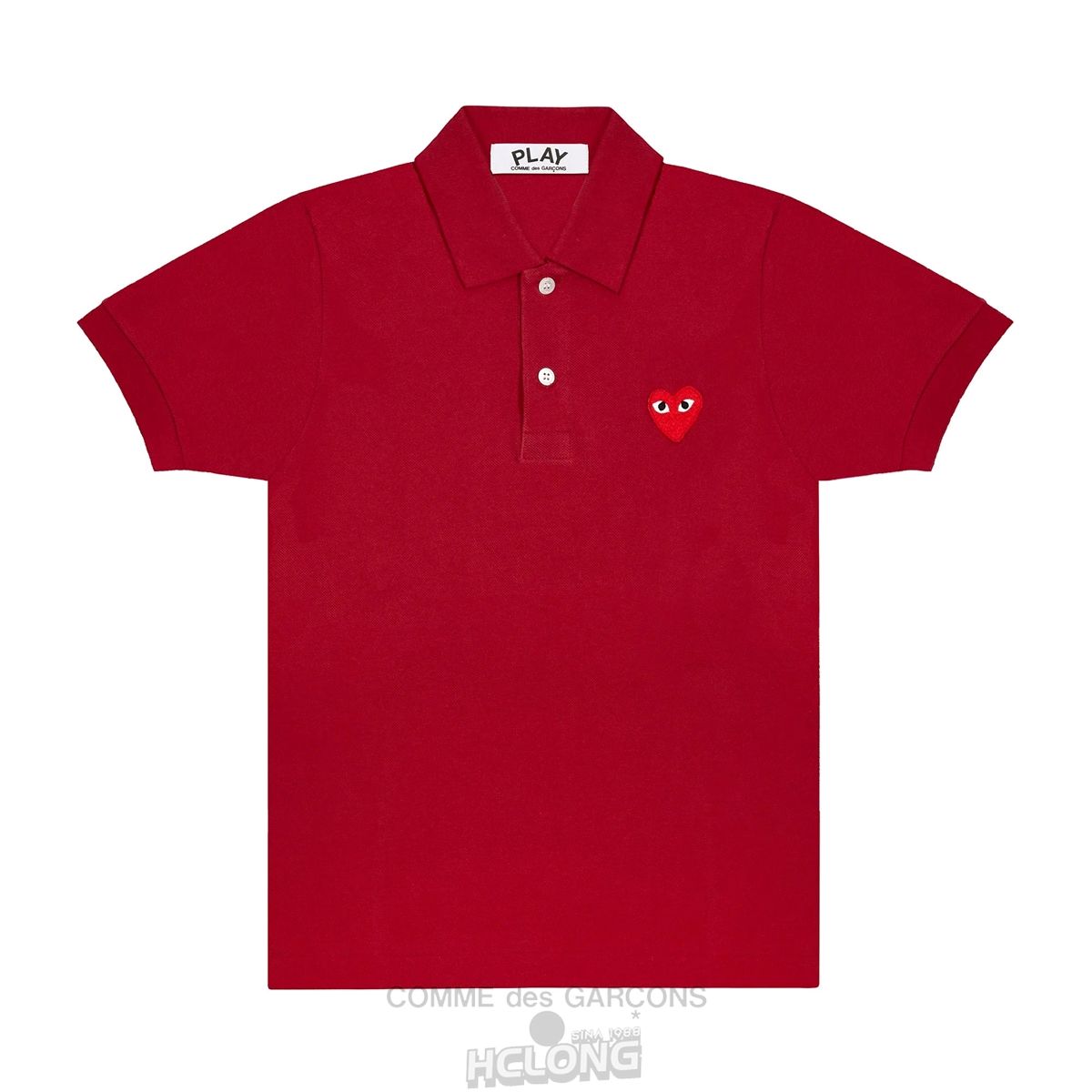 Comme Des Garcons PLAY Polo Red Emblem Polo Unisex Bordeaux | 39120-MOYT