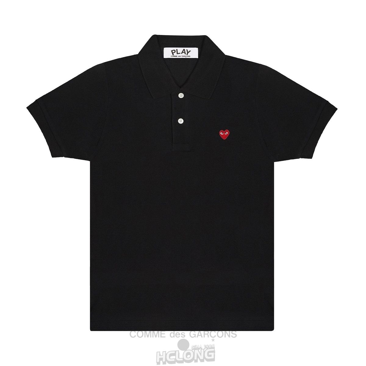 Comme Des Garcons PLAY Polo Shirt Small Red Emblem Polo Unisex Sort | 58190-JAEH