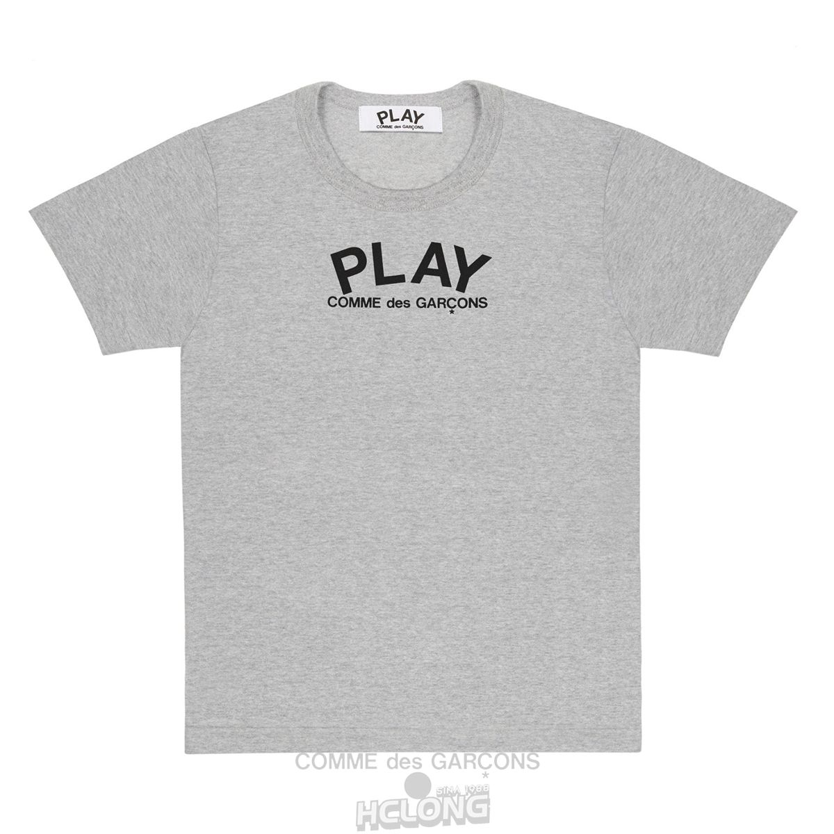 Comme Des Garcons PLAY T-Shirt Black Small Logo and Heart on Back Short Sleeve Unisex Grå | 14063-EBFA