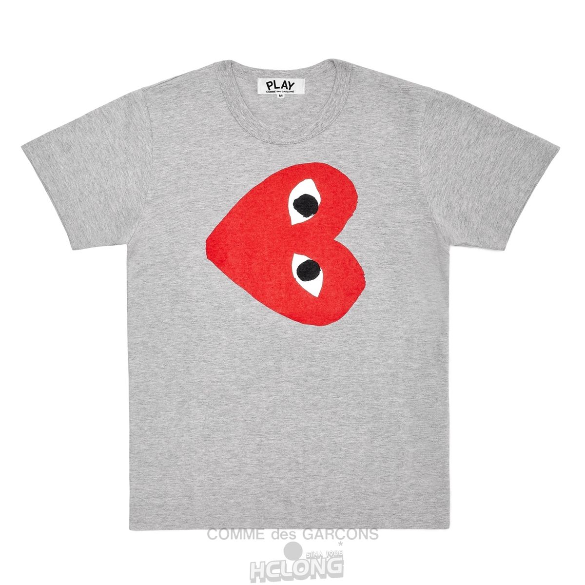 Comme Des Garcons PLAY T-Shirt Large Side Heart Short Sleeve Unisex Grå | 63142-IFME