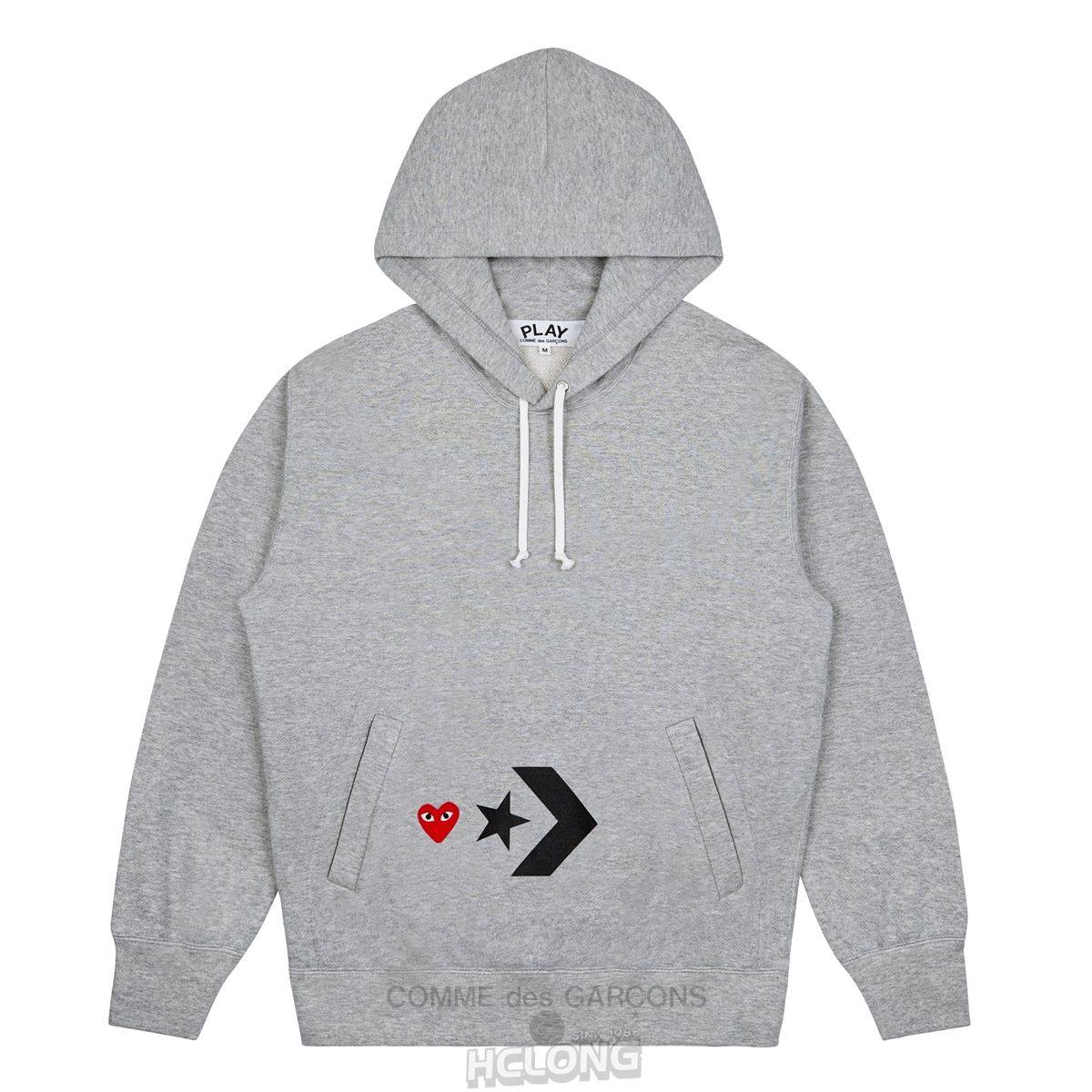 Comme Des Garcons PLAY Together X Converse Hætte Sweatshirt Hooded Sweatshirt Unisex Grå | 56324-KCGB