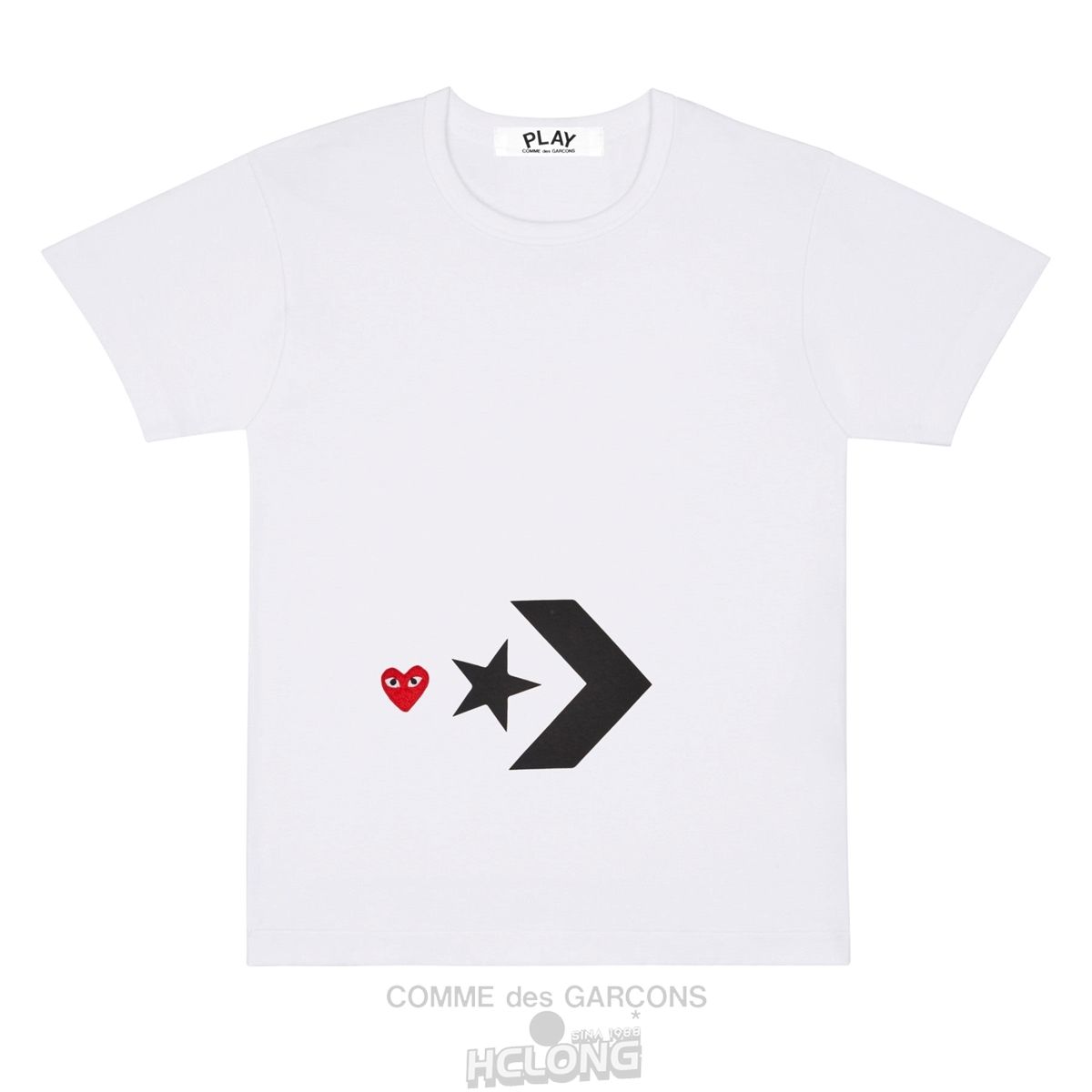 Comme Des Garcons PLAY Together X Converse T-Shirt Short Sleeve Herre Hvide | 72304-TSMO