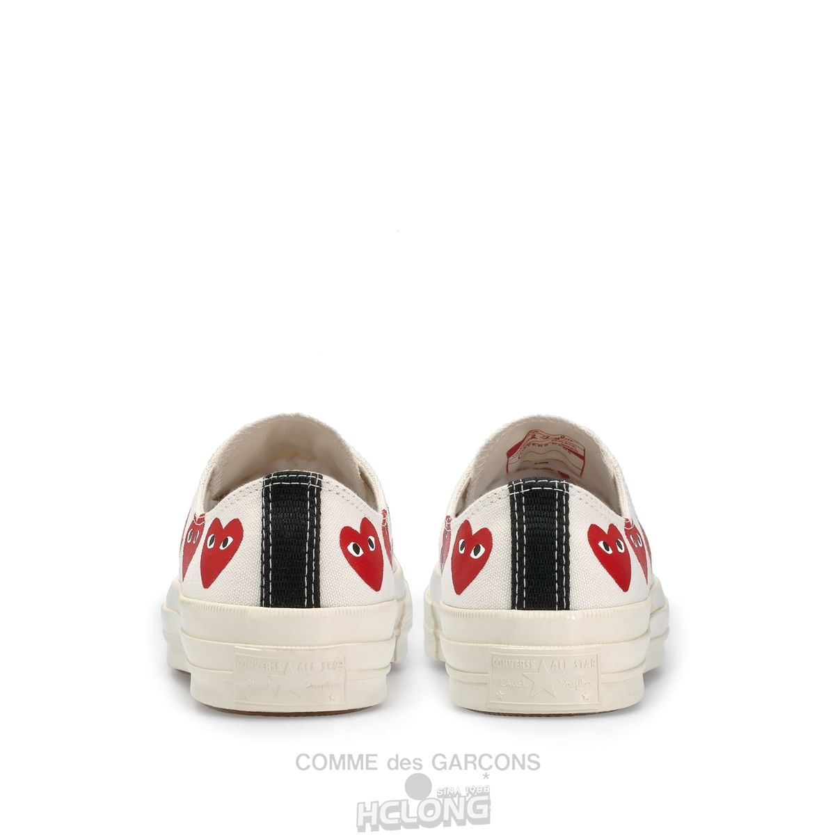 Comme Des Garcons Play Converse Multi Red Heart Chuck Taylor All Star '70 Low Sneakers Low Top Unisex Hvide | 70591-DNVG