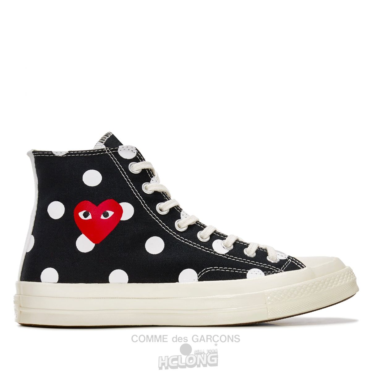 Comme Des Garcons Play Converse Polka Dot Red Heart Chuck Taylor All Star \'70 High Sneakers High Top Unisex Sort | 16798-UKRN