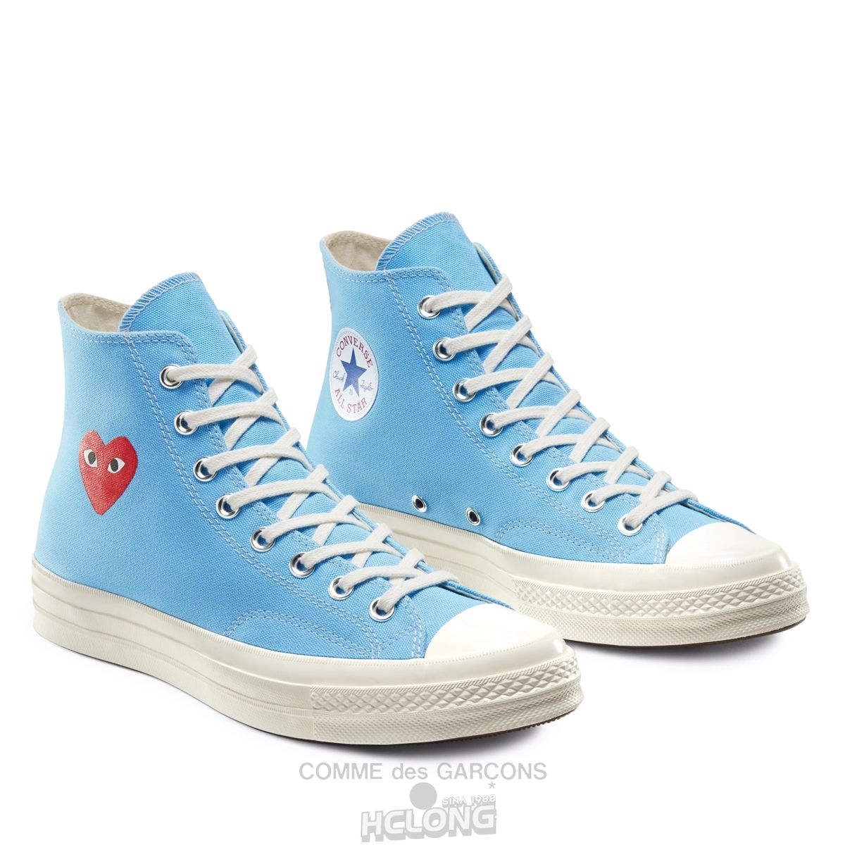 Comme Des Garcons Play Converse Red Heart Chuck '70 High Sneakers High Top Unisex Blå | 20496-QAPZ